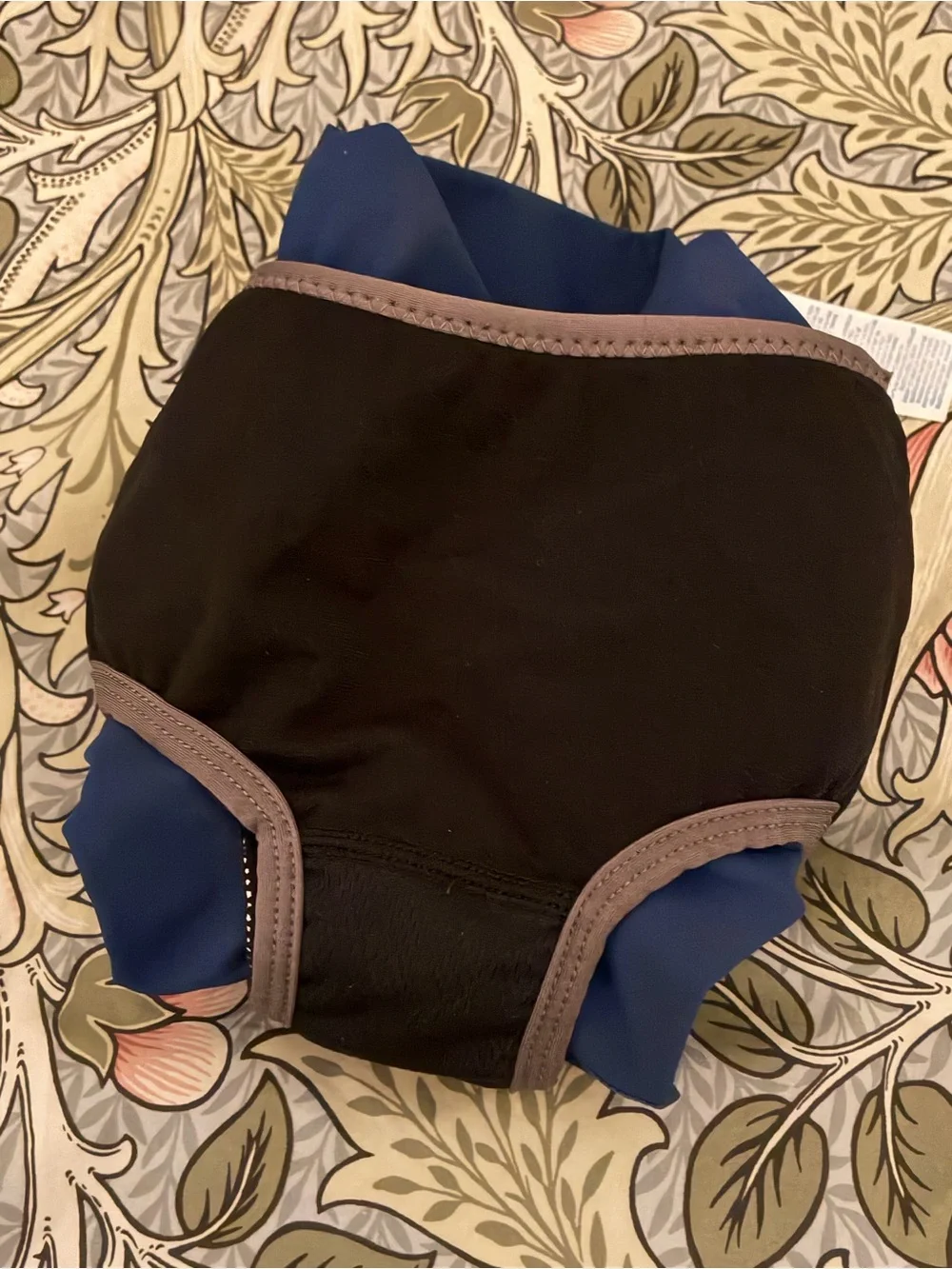 Splash About Navy Bug Print Swim Diaper - interior lined